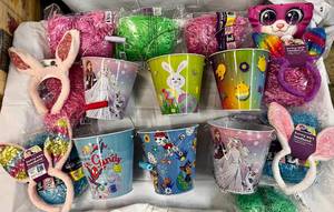 Easter Galore-Buckets, Grass, Bunny Ears, Eggs Etc..