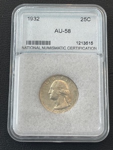 lot 3 image: 1932 Washington Quarter NNC AU58