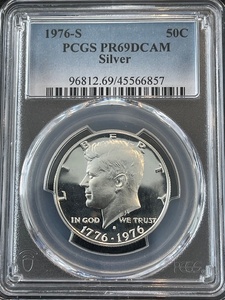 lot 9 image: 1976-S Kennedy Half Dollar Silver Proof PCGS PR69 Deep Cameo