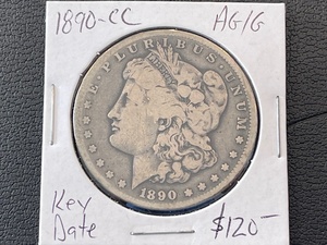 lot 27 image: 1890-CC Morgan Dollar Key Date