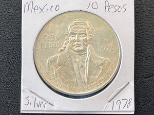 lot 33 image: 1978 Mexican 10 Pesos Silver Coin