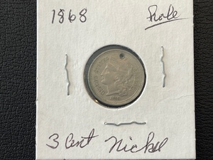 lot 36 image: 1868 3 Cent Nickel