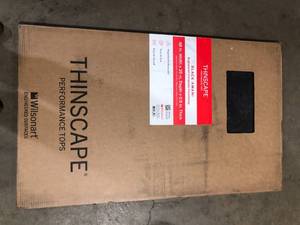 THINSCAPE 4 ft. L x 25 in. D Engineered Composite Countertop in Black Amani with Satin Finish Customer Returns See Pictures