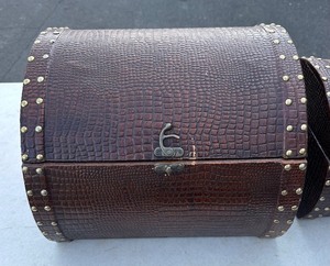 WONDERFUL 3 piece Faux Croc Print Decorative Boxes