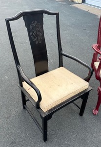 2 Mid Century Oriental Style Accent Chairs