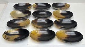 Unique Group of 12 Buffalo Horn Bowls
