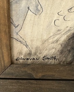 Original Oil on Board Talking Robe by Donovan Smith&nbsp