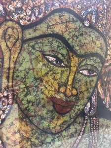 Large Great Looking Vintage Framed Buddhist Kerala Artwork on Silk