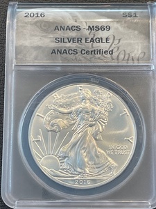 lot 11 image: 2016 Silver Eagle ANACS MS69