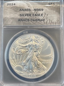 lot 15 image: 2014 Silver Eagle ANACS MS69