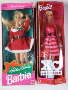 lot 79 image: Holiday Hostess Barbie and Valentine Barbie