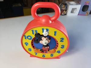 lot 154 image: Mickey Mouse Disney Mattel Chatter Clock with Pull String - Works
