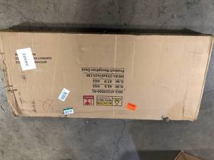 Rectangular White Wooden Computer Desk, Writing Desk with Drawer, 4 Shelves and A Container, 55.1 in.W-23.6 in.D  Customer Returns See Pictures