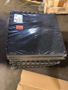 6 Pack of Norsk Shock Absorbent 25.2 in. x 25.2 in. x 0.70 in. Gym Tiles - BlackWhite Fleck (4-Pack)  Customer Returns See Pictures
