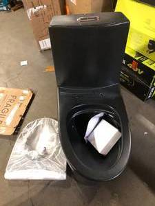 Swiss Madison St. Tropez 1-Piece 1.11.6 GPF Dual Flush Elongated Toilet in Matte Black Seat Included Customer Returns See Pictures