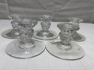 5 Formal Glass Candlesticks