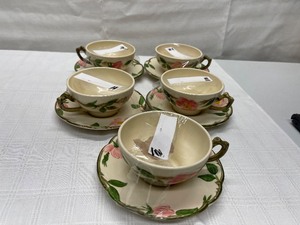 Vintage Set of 5 Coffee Cups and Saucers