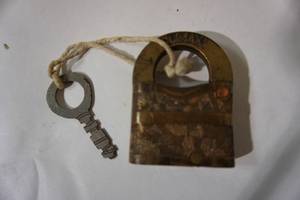 lot 59 image: Antique Padlock and Key CLIMAX
