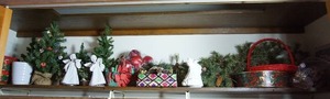 lot 75 image: Holiday DeCor Christmas Garland Basket Ribbon Musical Porcelain Schmid Angels and More