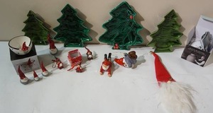 lot 84 image: Holiday DeCor Winter Christmas Trees Gnomes and More