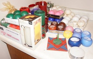 lot 96 image: Collection of Candles and Holders with Mostly Round, New and Some Used Candles...