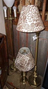 lot 99 image: Vintage Lighting Floor and Table Heavy Brass Style Lamps...