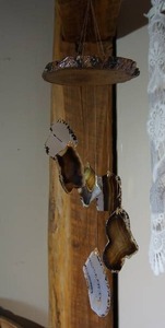 lot 15 image: Custom-Made Tree-Slab Slat-Rock Agate Wind Chime