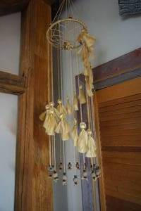 lot 22 image: Natural Straw Angel Chandelier Sweden Wind Chime-Style Art