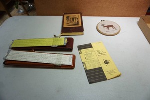 lot 149 image: Vintage Collectibles Pickett Pocket Slide Rule Genuine Leather Case USA Made, A R Knox Pocket Book