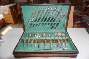 lot 162 image: 1930s International Silver Holmes & Edwards Danish Princess Silver-Plate Silverware Set in Original Case...