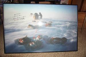 lot 167 image: Large Framed Vintage Photo of Musher Exhibitionist Will Steger Signed By Will Himself...