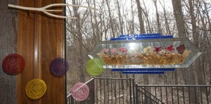 lot 190 image: Stained-Glass Window Sun-Catcher Art, Unique Colored Ball Mobile