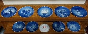 lot 243 image: Ten Vintage Bing & Grondahl Plates 1970-1979(missing 1975) Copenhagen Christmas Collector Plates Including 1972 OLYMPIC GAMES Munich