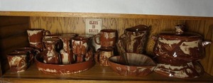 lot 252 image: Unique Clays in Calico Stoneware Dishes Dinner Service-Ware and Accessories