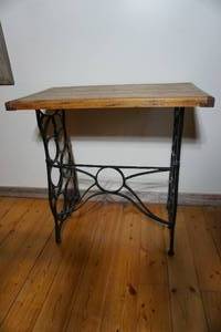 lot 313 image: Antique Custom Sewing Machine Table
