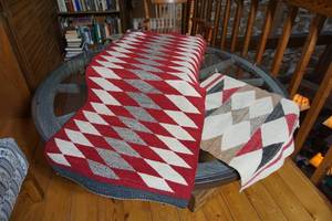 lot 321 image: (2) Wool-Style Wall Table Textile Art