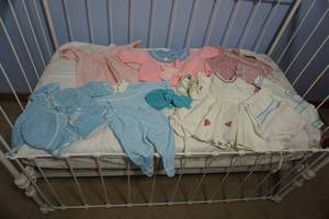 lot 345 image: Vintage Crocheted Doll Baby Clothes...