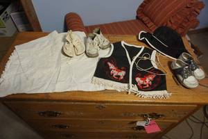 lot 346 image: Vintage Baby Doll Clothes Shoes Cowboy Vest Hat...