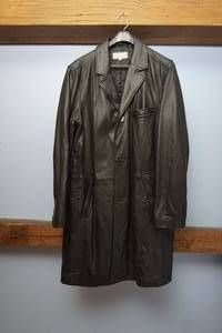 lot 358 image: Vintage Clothing 34-Length Black Leather Coat By Pelle Studio