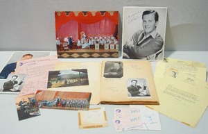 lot 387 image: Ephemera...Vintage Scrapbook with The Lawrence Welk Show 1950s Famous Guests Including Pat Boone Signed Photo, Buddy Merrill, Bill Page Signed Photo and More