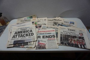 lot 390 image: Ephemera...Vintage Newspaper Highlights in The St. Cloud Times and Star Tribune Etc.