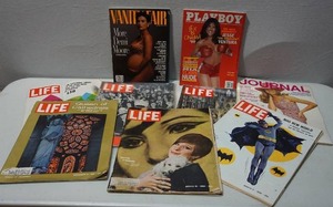 lot 391 image: Ephemera...Vintage Magazines from the 1960s Including Playboy(Mia St. John) Vanity Fair(Demi Moore) Life Magazine (Batman Clark Gable Lovers Leap)