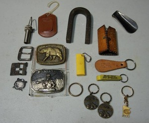 lot 414 image: Collectible Advertising Key Chains, Belt Buckles Etc.