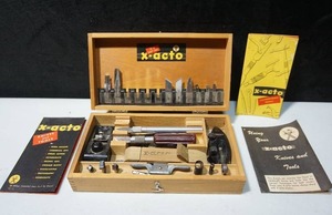 lot 422 image: Vintage X-Acto Knife Set in Original Wood Case...