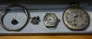 lot 429 image: Vintage WatchPocket Watch Parts Including Ladies 1920s Filigree Watch Etc.