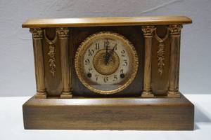 lot 451 image: Antique Mantel Clock Intrrique Gold Filigree