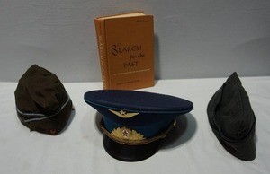 lot 458 image: CCCP Russian Soviet Union Air Force Officer Parade CapUSSR Red ArmyUniformHat, WW2 CAP Garrison 100% Wool Army Green 44 Walkman Mfg. Dated 30Dec. 1958, WW2 US Airborne Officer Cap Wool Hat Parachute