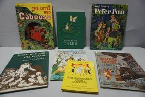 lot 488 image: Books...Childrens Hard Cover Stories Including Peter Pan, Mother Goose, Caboose, Fairy Tales etc.