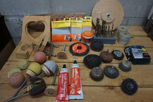 lot 515 image: Garage Tools and AccessoriesGrinding Sanding Wheels Paper etc.
