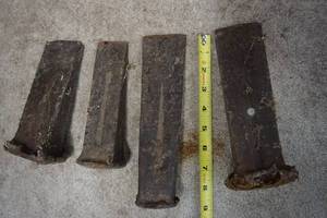 lot 584A image: (4)Antique Vintage Hand Forged Wedge & Steel Log Wood Splitter